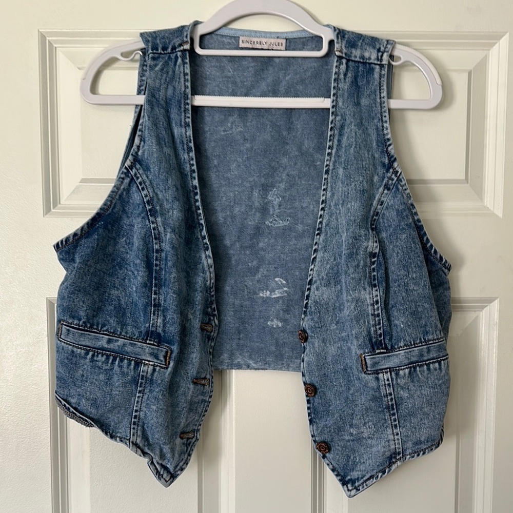Denim Sleeveless Vest